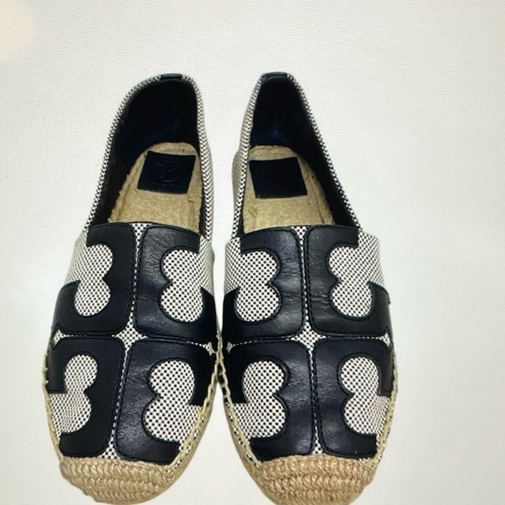 Tory Burch Black and White Espadrilles
